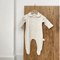 Newborn Clothes Peter Pan Collar Open Chest Jumpsuit