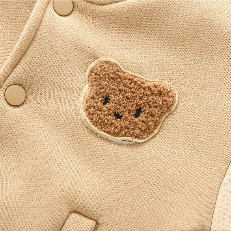 Fleece-lined Baseball Uniform Cotton Clothes Coat