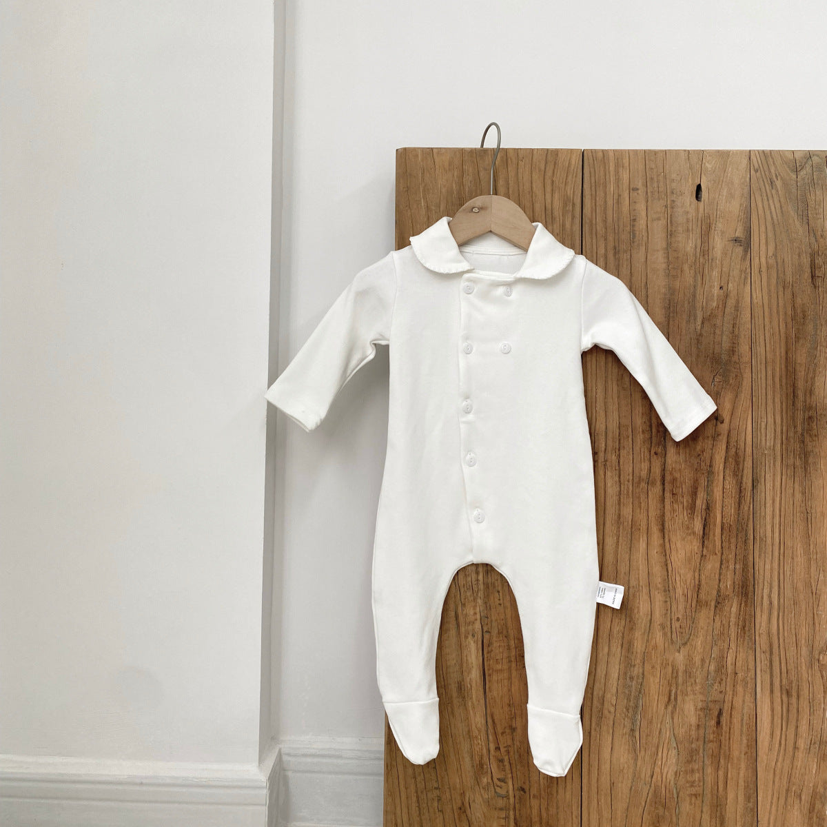 Newborn Clothes Peter Pan Collar Open Chest Jumpsuit